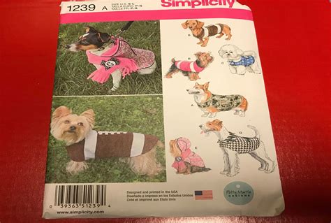 simplicity dog patterns|simplicity 1239 a sewing instruction.